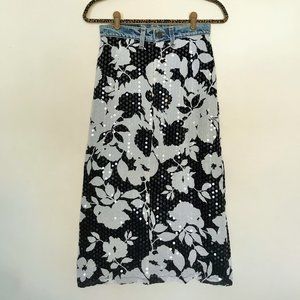 Ruth Anthropologie sz XS Floral Sequin Midi Skirt